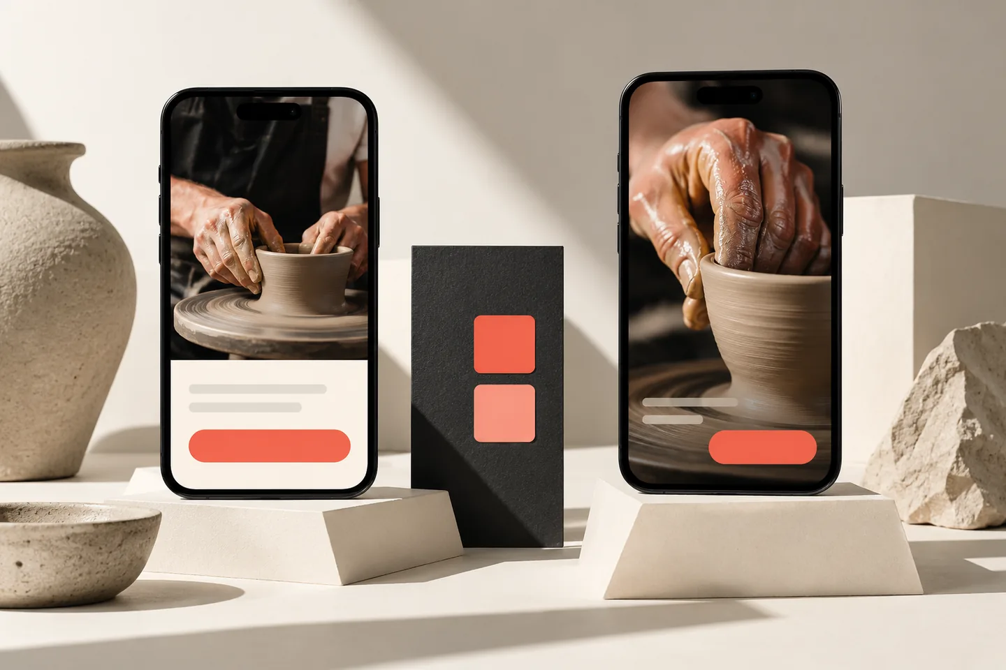 İki telefonda farklı kadrajlarla gösterilen reklam kreatifi karşılaştırması